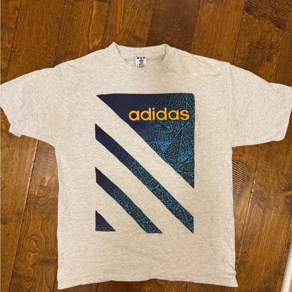 Adidas Gray T-Shirt with Blue Accents - Picture 1 of 4